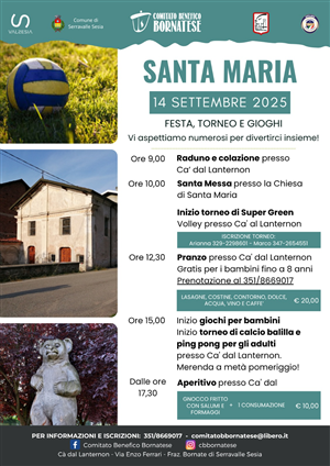 Santa Maria. Festa torneo e giochi