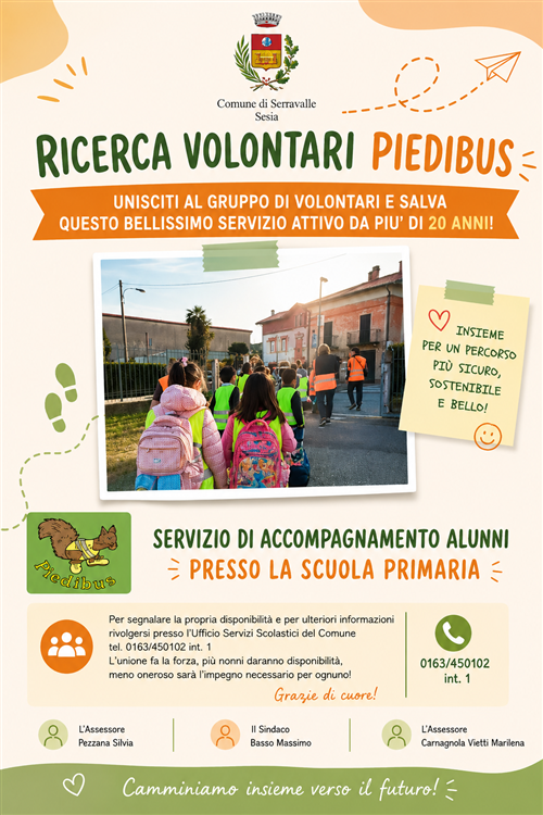 Ricerca Volontari Piedibus