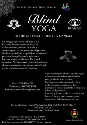 Blind Yoga. Oltre gli occhi, dentro l’anima